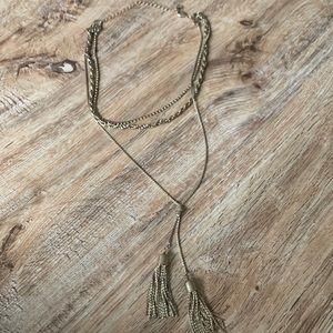Loft - Gold Multi-Layer Tassle Necklace